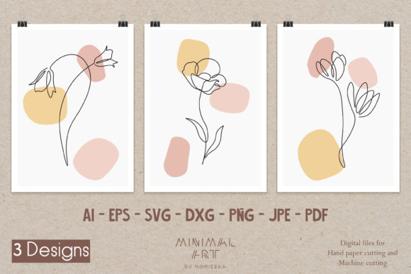 3 Wall Art One Line Flora Natural Summer Graphics and Illustrations Review