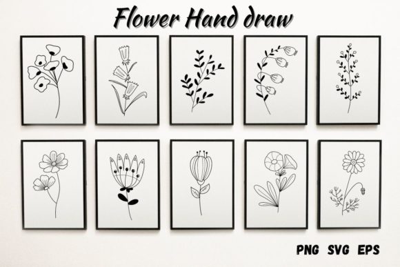 Clip Art Invitations Flower Hand Draw Graphics and Illustrations Review