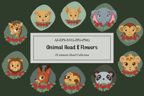 Cute Animal Head Collection V01 Graphics and Illustrations Review