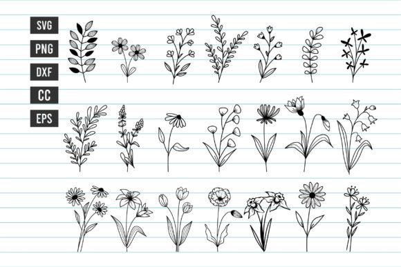 Flower Bundle Svg 21 Flower Svg Graphics and Illustrations