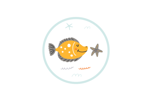 Sea Theme Stickers Fish Star Svg Ocean Review