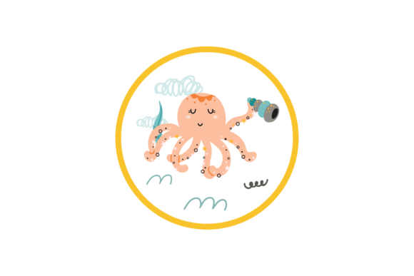 Sea Theme Stickers - Octopus Svg Ocean Graphics and Illustrations Review