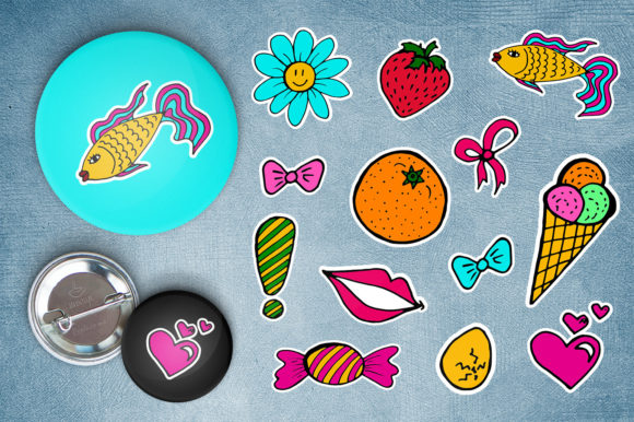 Set of Fashion Labels, Badges. Ice Cream Graphics and Illustrations