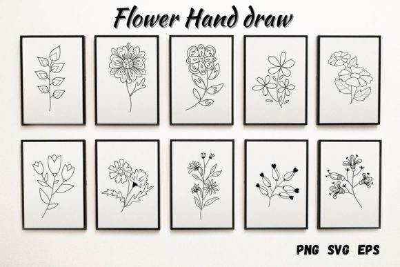 Summer Botanical Wedding Gift Hand Drawn Graphics and Illustrations