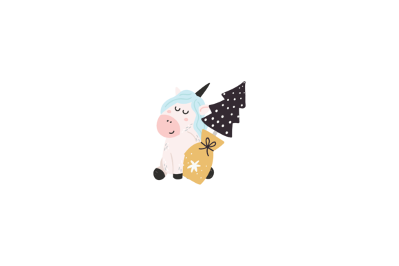 Unicorn Boho Christmas Tree Svg Graphics and Illustrations